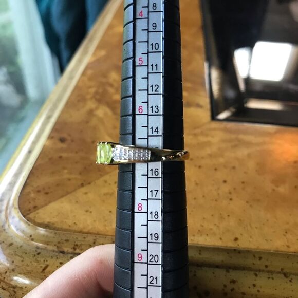 Natural Sava Sphene Sterling Silver 18k Gold Vermeil Ring Size 7 - Picture 4 of 9